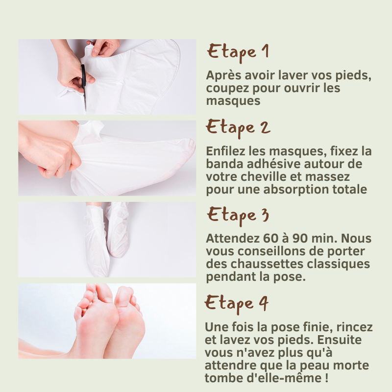 6 paires masques exfoliants pour pieds