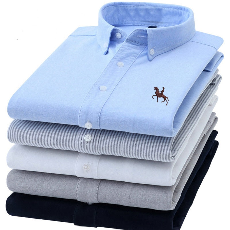 Chemise Oxford en coton à manches longues