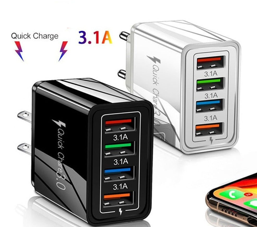 Chargeur 4 Ports USB - Rapidité +