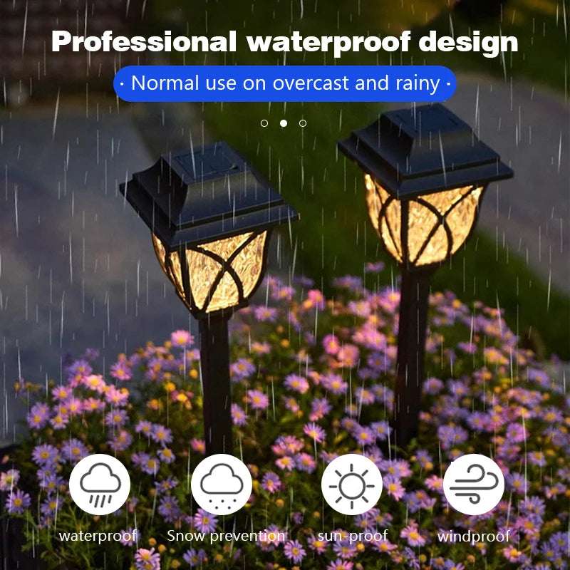 Lot de 2 Lampadaires Solaires LED à Planter