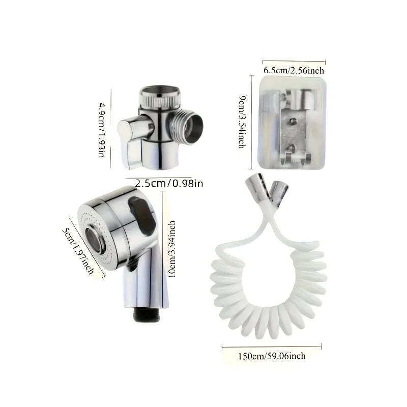 Prolongateur de Robinet Flexible avec Douchette – Tuyau Spirale pour Cuisine & Bain des Animaux