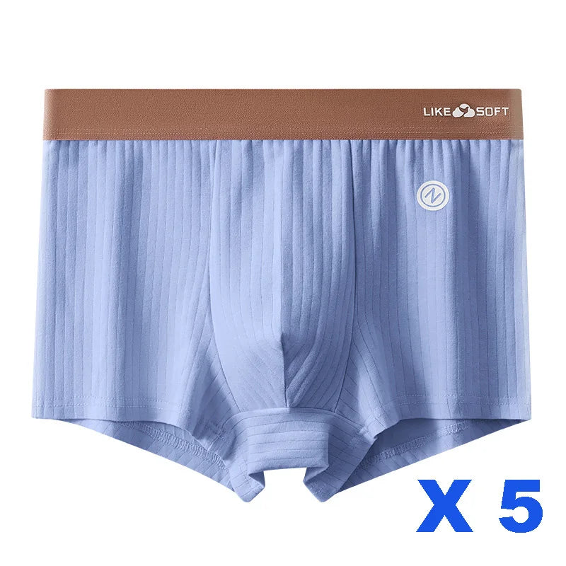 Lot 5 Boxers Homme Côtelés Respirants — Confort Quotidien, Sous-Vêtements