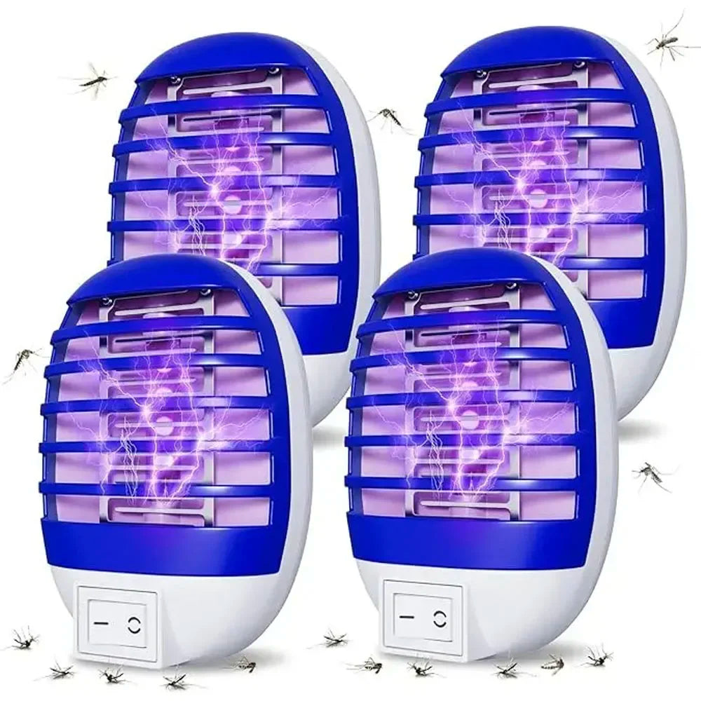 Lot de 4 Pièges Électriques Anti-Moustiques à LED UV – Lampes Anti-Insectes Sans Odeur pour Intérieur
