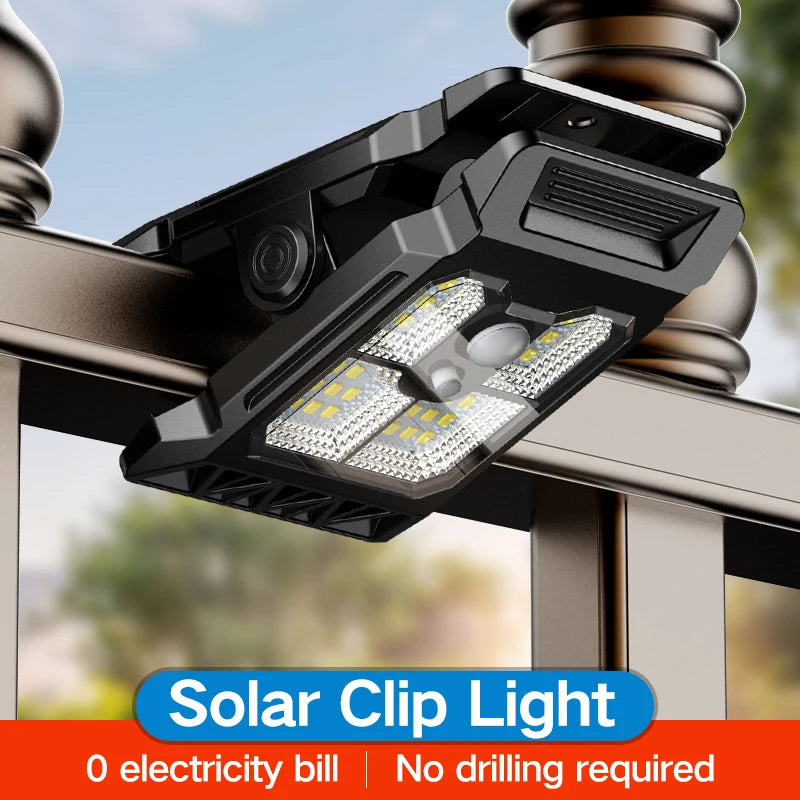 2x Lampe LED solaire à clips détection intelligente