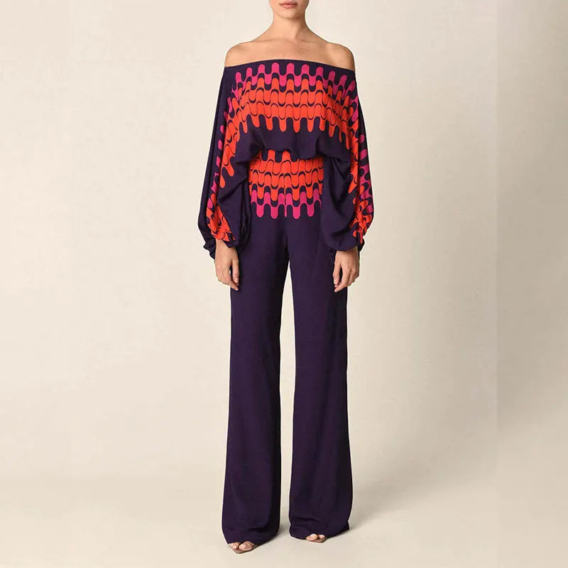 Ensemble en Satin Top Épaules Dénudées & Pantalon Fluide