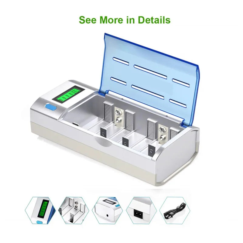 Chargeur Intelligent USB pour Piles Universelles - Indicateur de Charge LCD