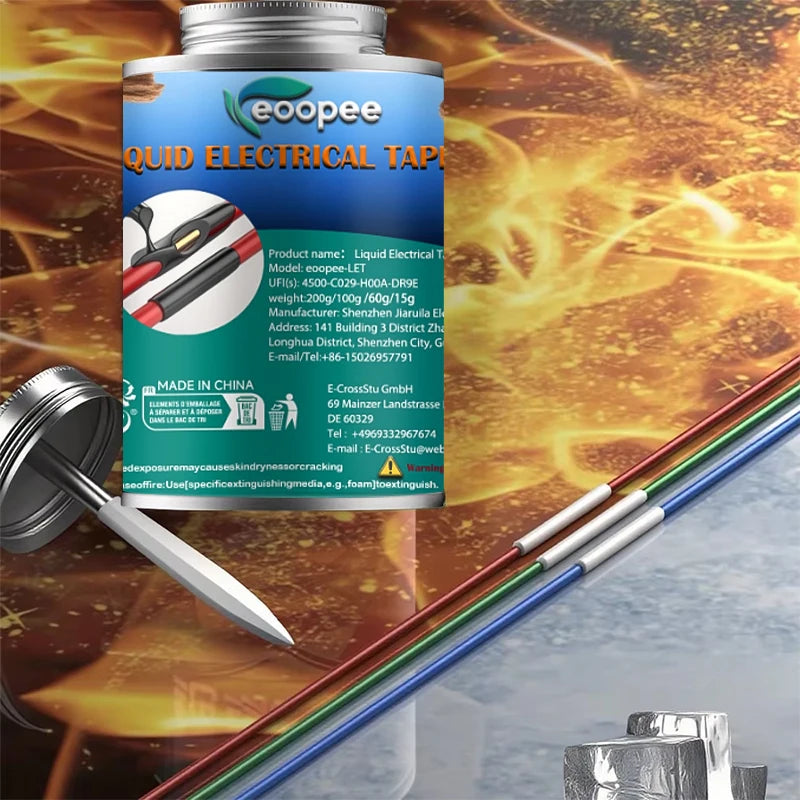 Ruban Isolant Électrique Liquide Noir Résine Étanche à Séchage Rapide – Protection et Isolation des Fils & Câbles