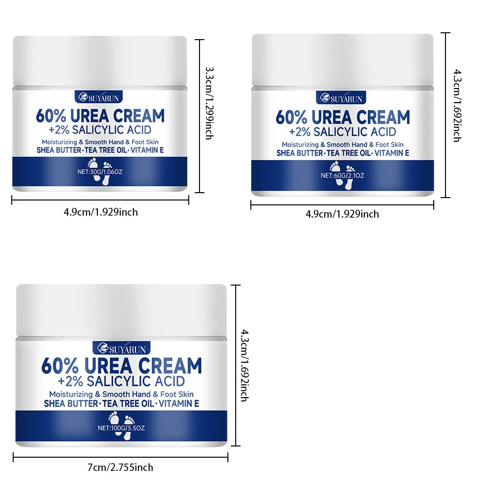 Crème pour Pieds à l’Urée 60 % – Soin Hydratant Intensif Talons Craquelés, Peaux Sèches et Callosités