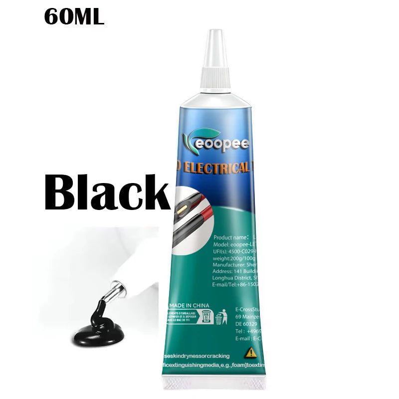Ruban Isolant Électrique Liquide Noir Résine Étanche à Séchage Rapide – Protection et Isolation des Fils & Câbles
