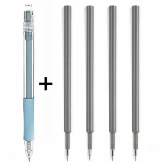Stylo 2 en 1 Cutter Idéal pour Découpe de Papier - 4 Recharges OFFERTES