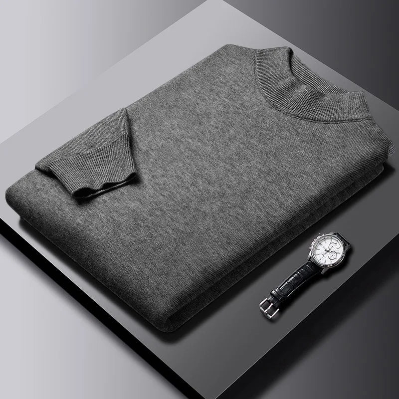 Pull intemporel en Maille à Col Cheminé - Homme