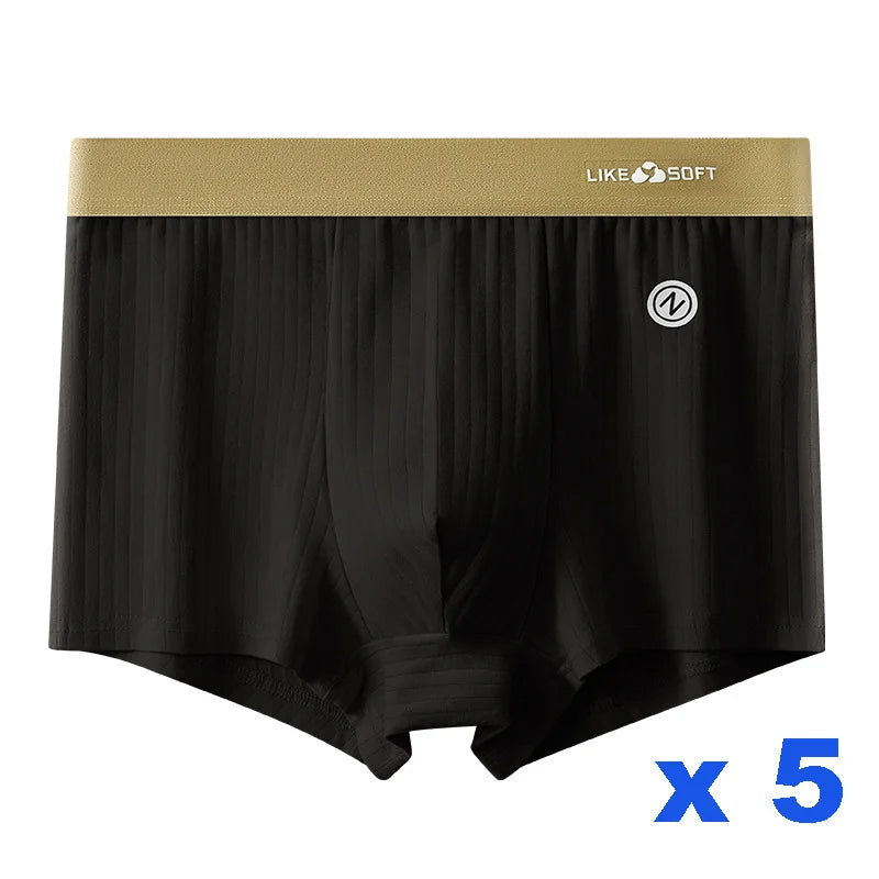 Lot 5 Boxers Homme Côtelés Respirants — Confort Quotidien, Sous-Vêtements