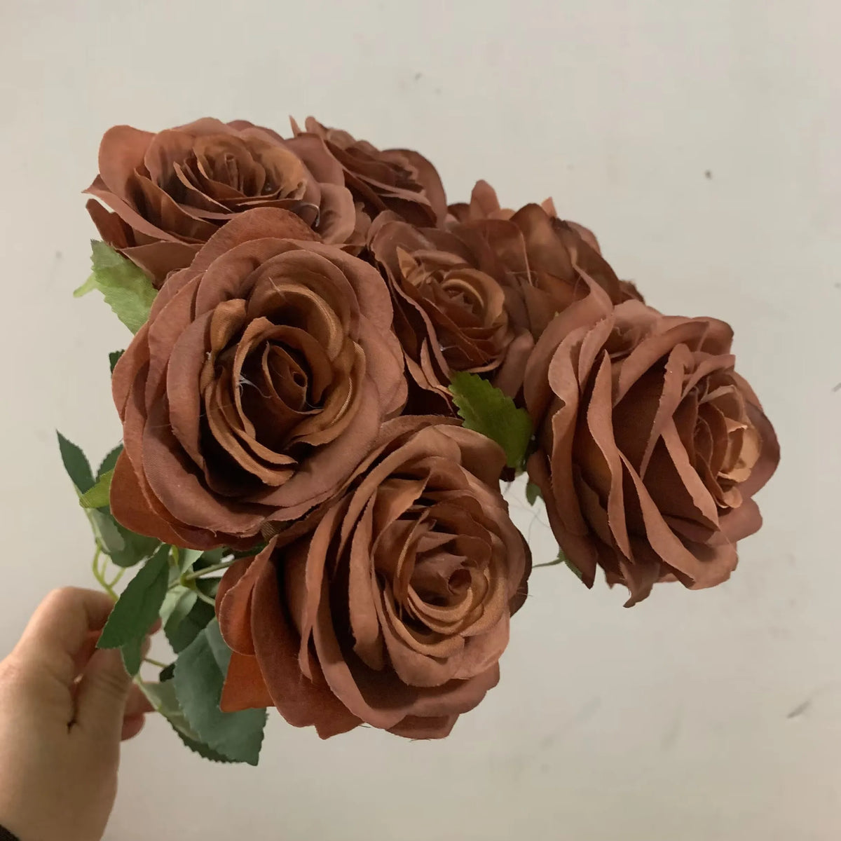 Bouquet de 9 Roses Artificielles – Couleurs Automnales pour Décoration Maison