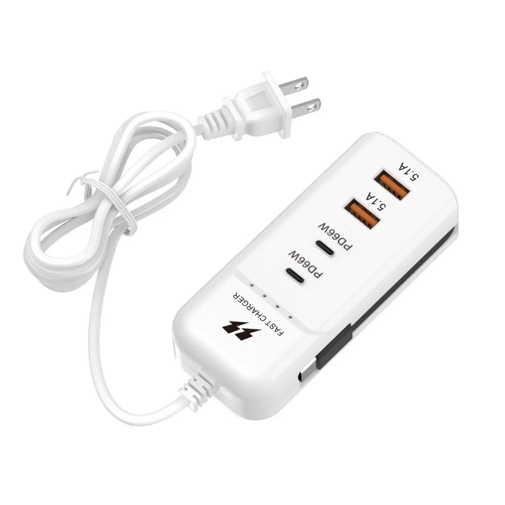 Station de Charge USB C 66W 4 Ports Adaptateur Mural - Charge rapide
