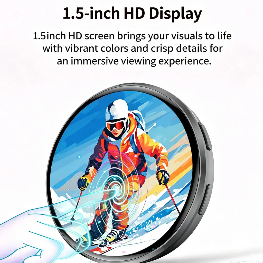 Pin’s Numérique Interactif avec Écran Tactile HD 1,5″ – Photos & GIF Personnalisés, Son Intégré & Effets LED