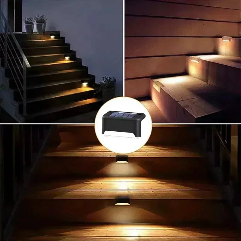 4 Lampes Solaires LED Extérieur Imperméables pour Escaliers & Rambarde