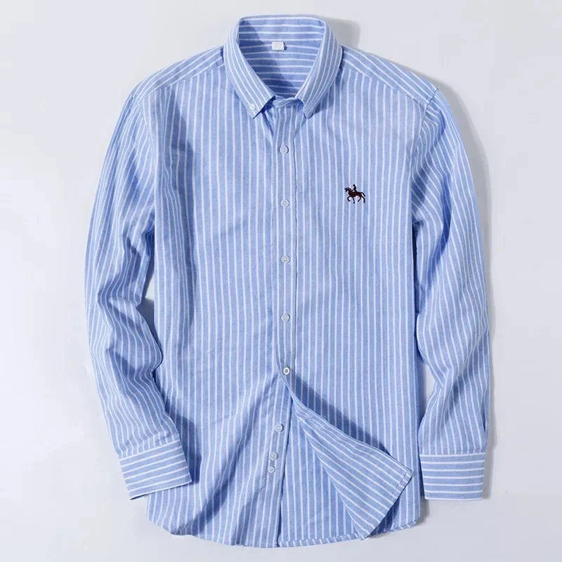 Chemise Homme Oxford Coton Rayé Classique