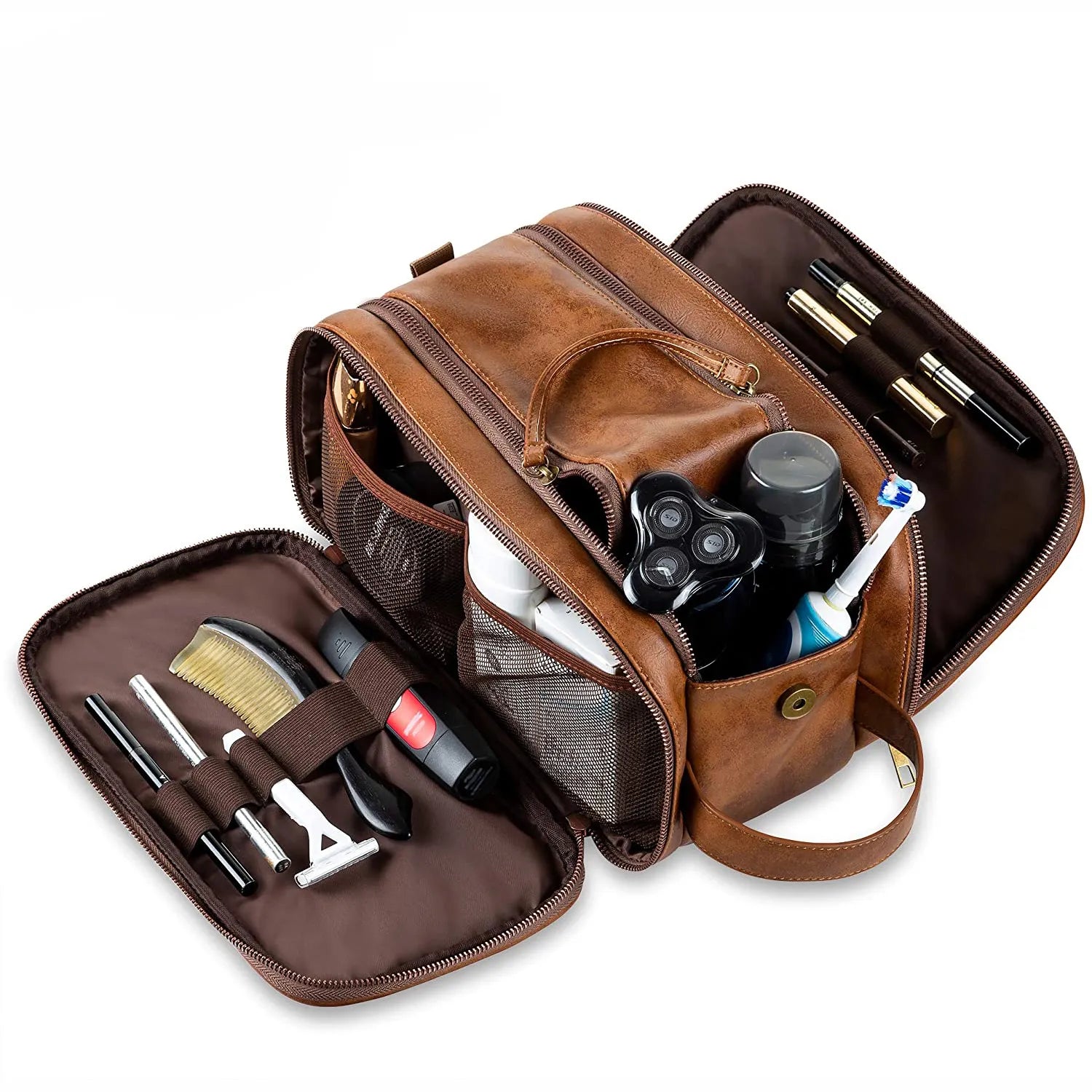 Trousse de Toilette Grande Capacité en Simili Cuir - Homme