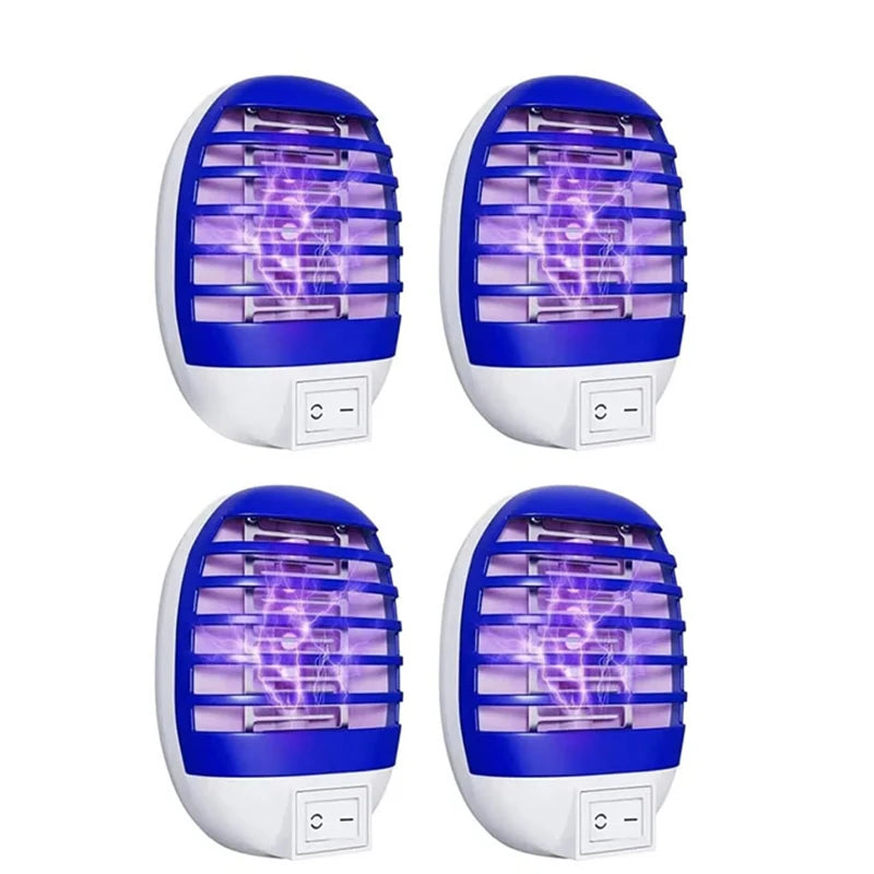 Lot de 4 Pièges Électriques Anti-Moustiques à LED UV – Lampes Anti-Insectes Sans Odeur pour Intérieur