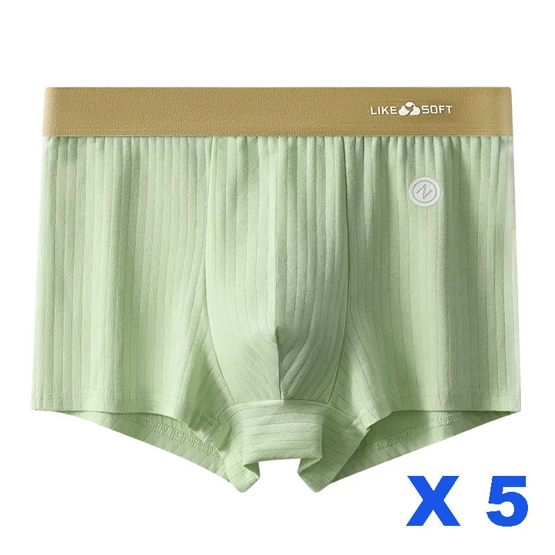 Lot 5 Boxers Homme Côtelés Respirants — Confort Quotidien, Sous-Vêtements
