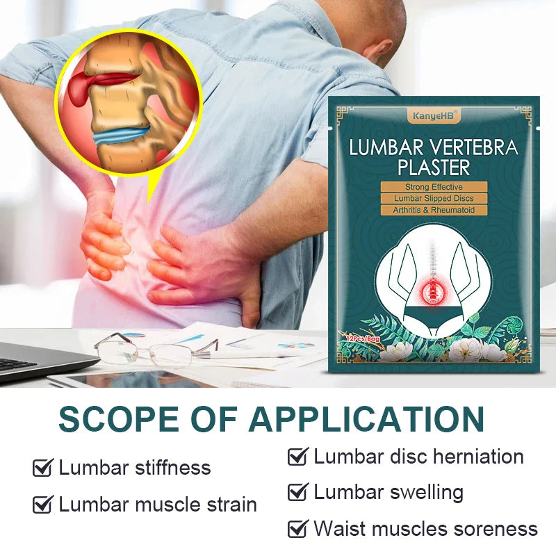 24x Patchs Auto-Chauffants 12H Lombaires - Soulage les douleurs