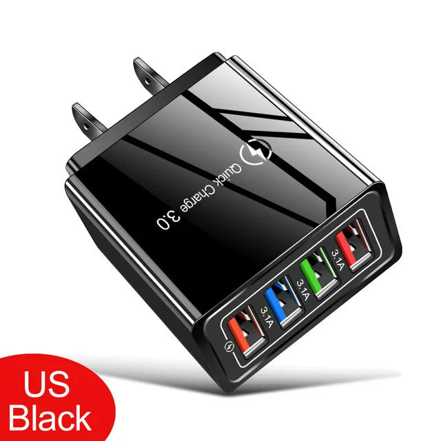 Chargeur USB Quick Charge 3.0 – Adaptateur Secteur Charge Rapide - Pour Smartphone, iPhone et Tablette