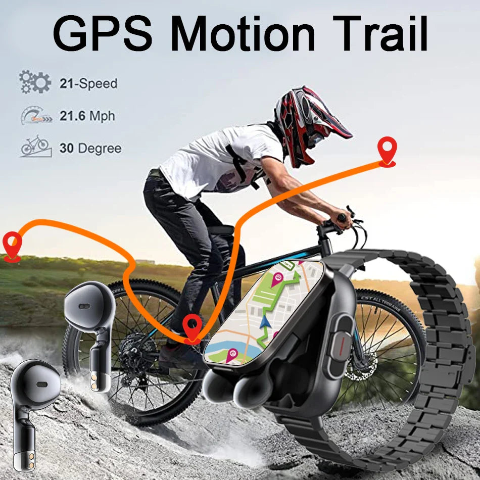 Montre intelligente connectée 2 en 1 avec écouteurs + Bracelet OFFERT