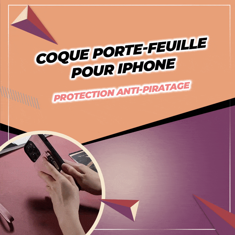 Coque portefeuille pour IPhone - Protection anti-piratage