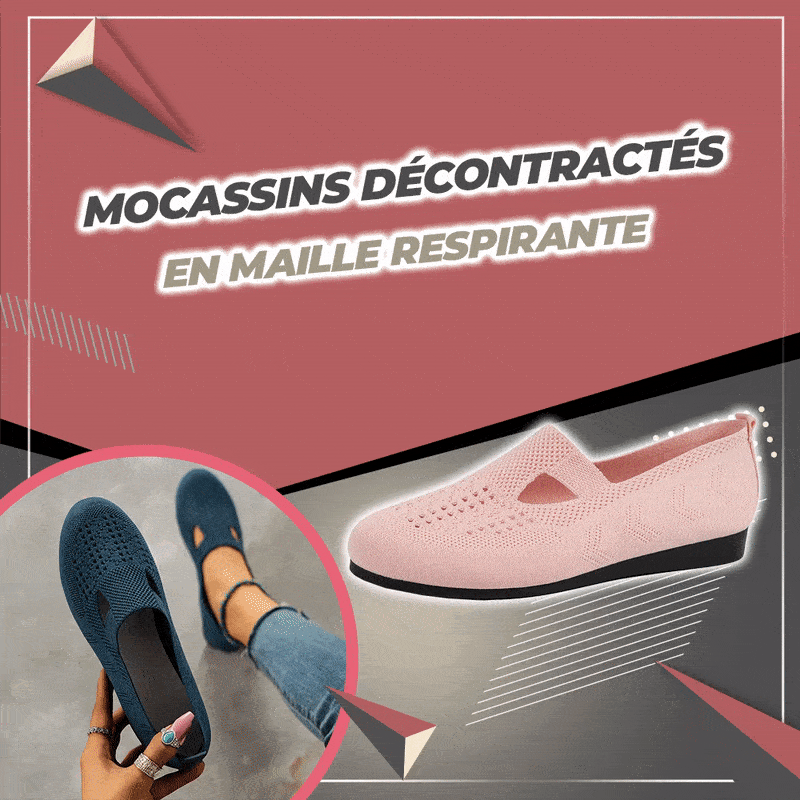 Mocassins décontractés en maille respirante