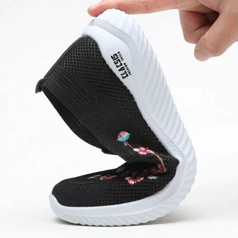 Mocassins respirants à motif floral