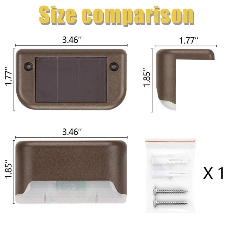 4x Appliques LED solaires pour escaliers et clôtures