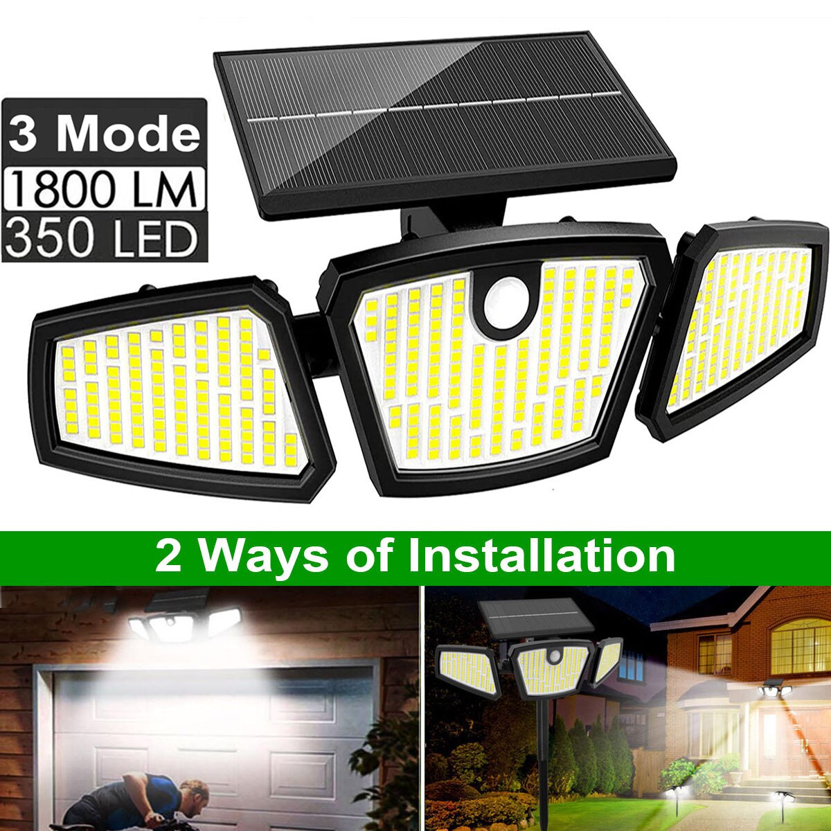 Lampe LED solaire jardin 2en1