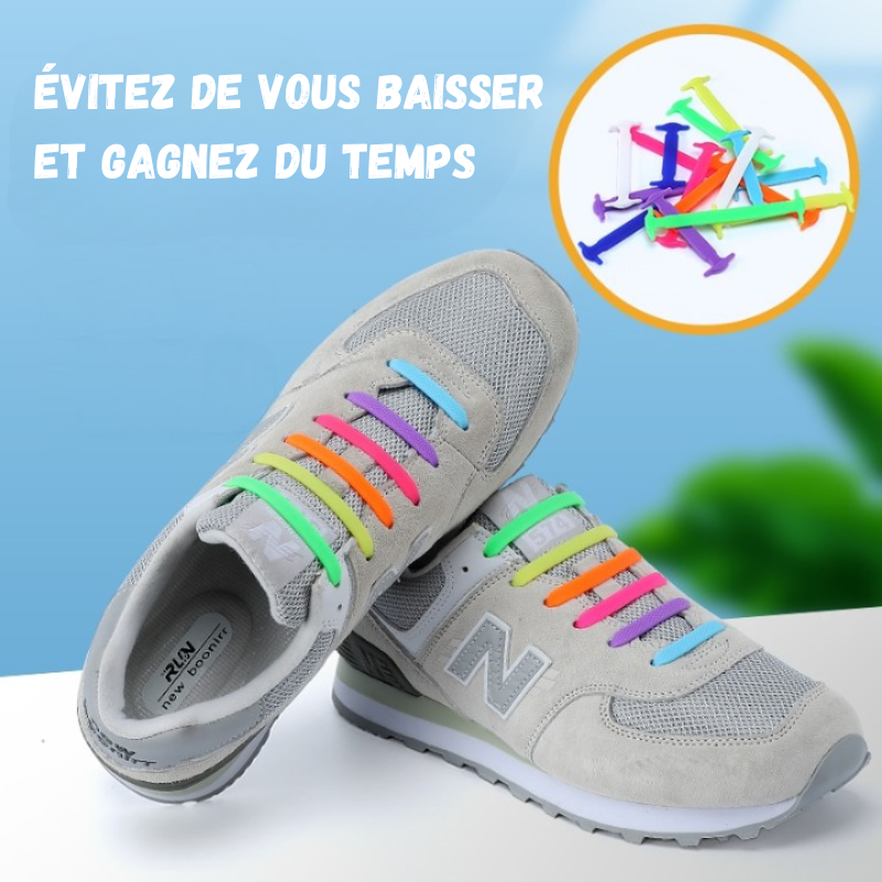 QUICK LAZY SHOELACE - 14x Lacets en silicone sans laçage