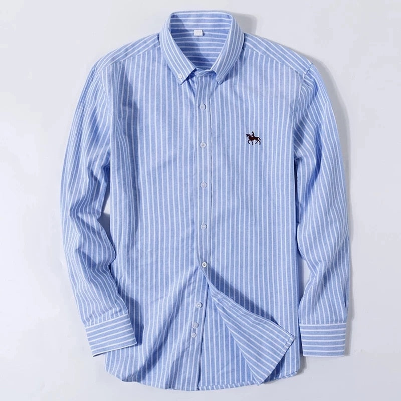 Chemise Oxford en coton à manches longues