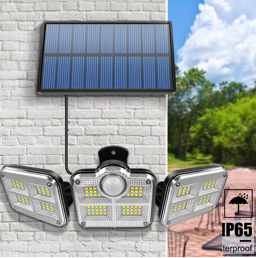 Applique LED solaire triple éclairage puissant