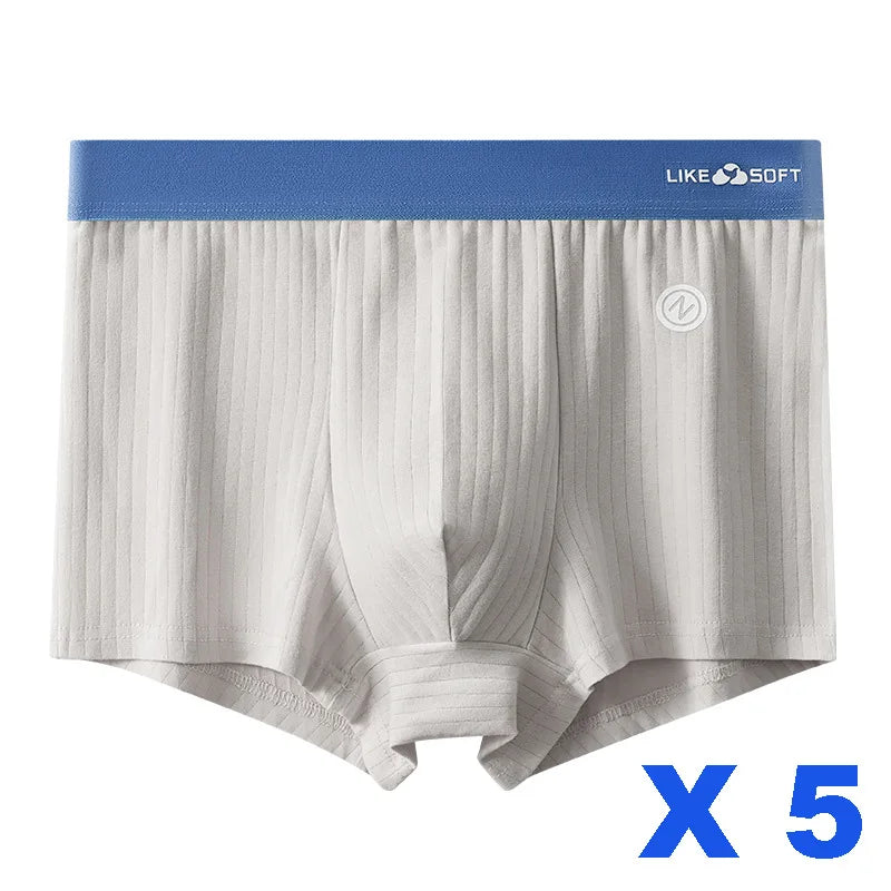 Lot 5 Boxers Homme Côtelés Respirants — Confort Quotidien, Sous-Vêtements