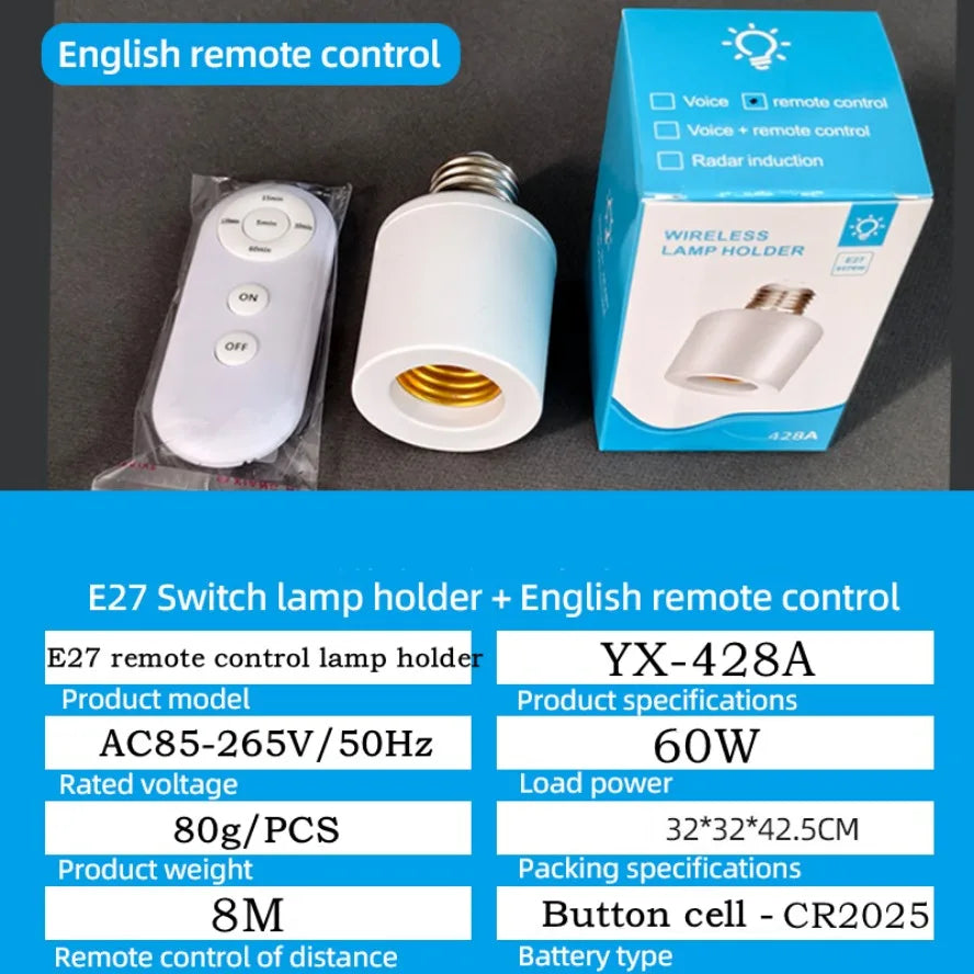 Douille E27 avec Télécommande et Minuterie