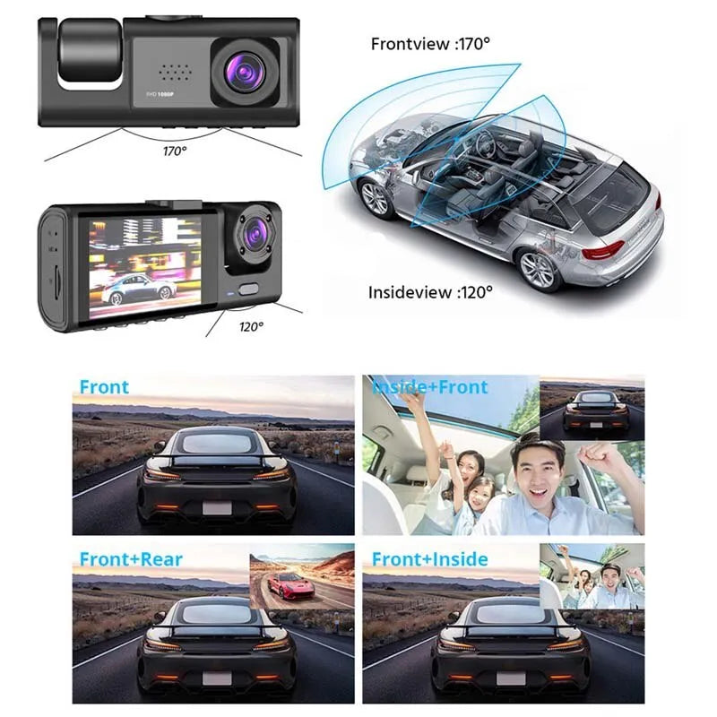 DASHCAM double objectif vision nocturne + carte SD 32gb