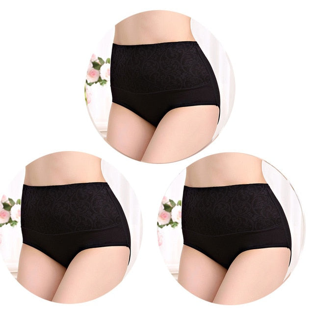 Lot de 3 Culottes abdominales en coton pour femmes