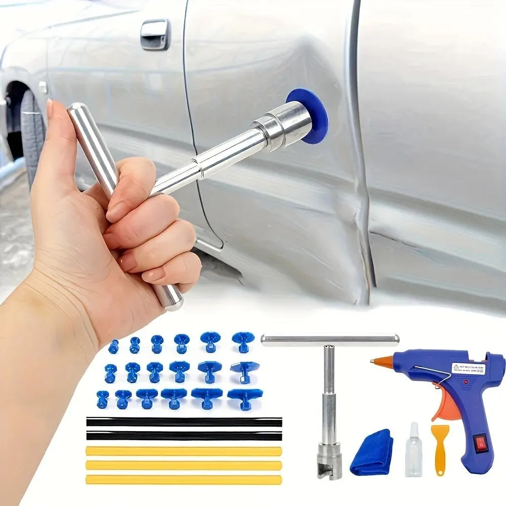 Ensemble Outils à Main Débosselage – Ventouses + Pistolet à Colle