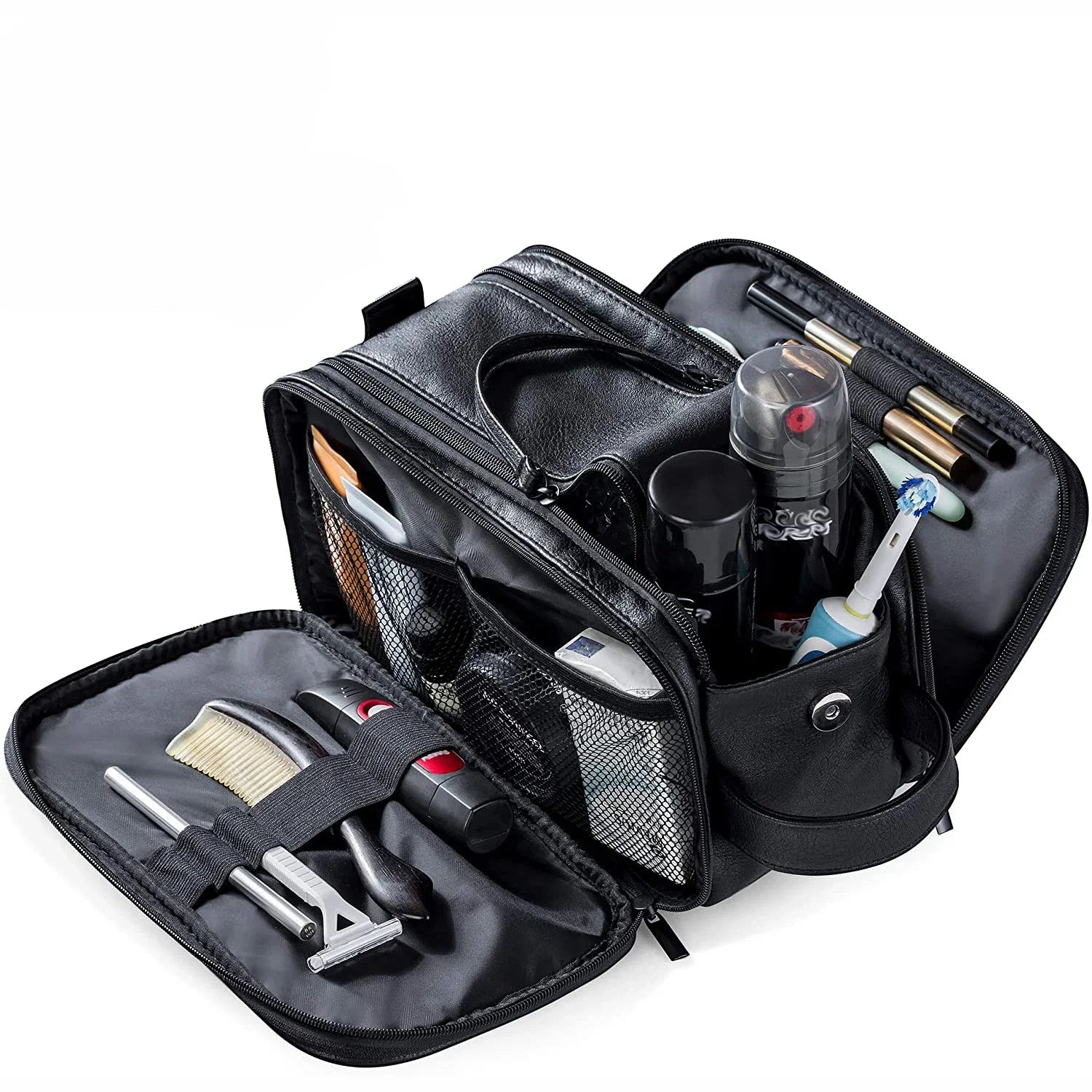 Trousse de Toilette Grande Capacité en Simili Cuir - Homme