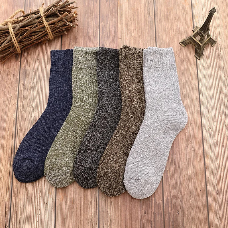 5 Paires de Chaussettes en laine mérinos Chaudes et confortables