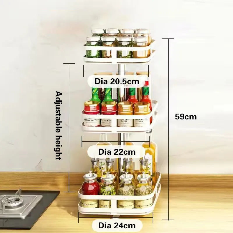 Rangement d'angle rotatif multicouche pour cuisine