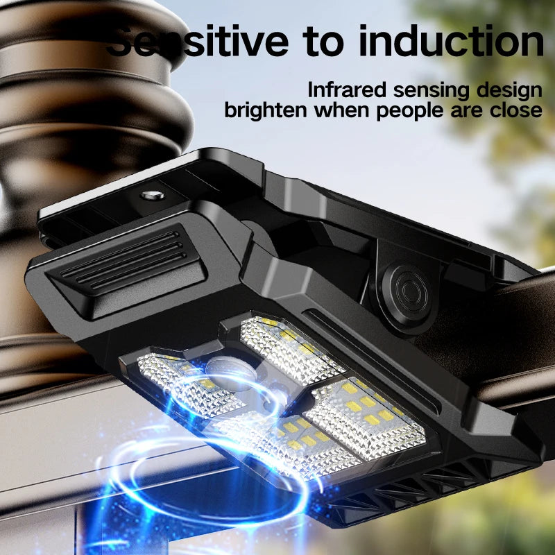 2x Lampe LED solaire à clips détection intelligente