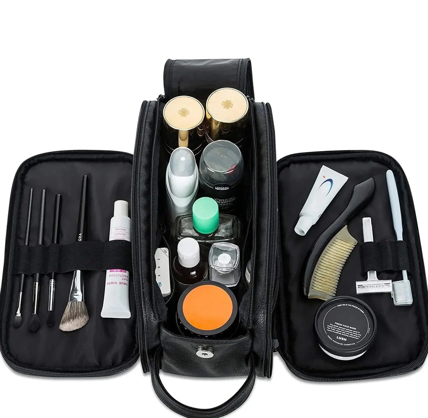 Trousse de Toilette Grande Capacité en Simili Cuir - Homme