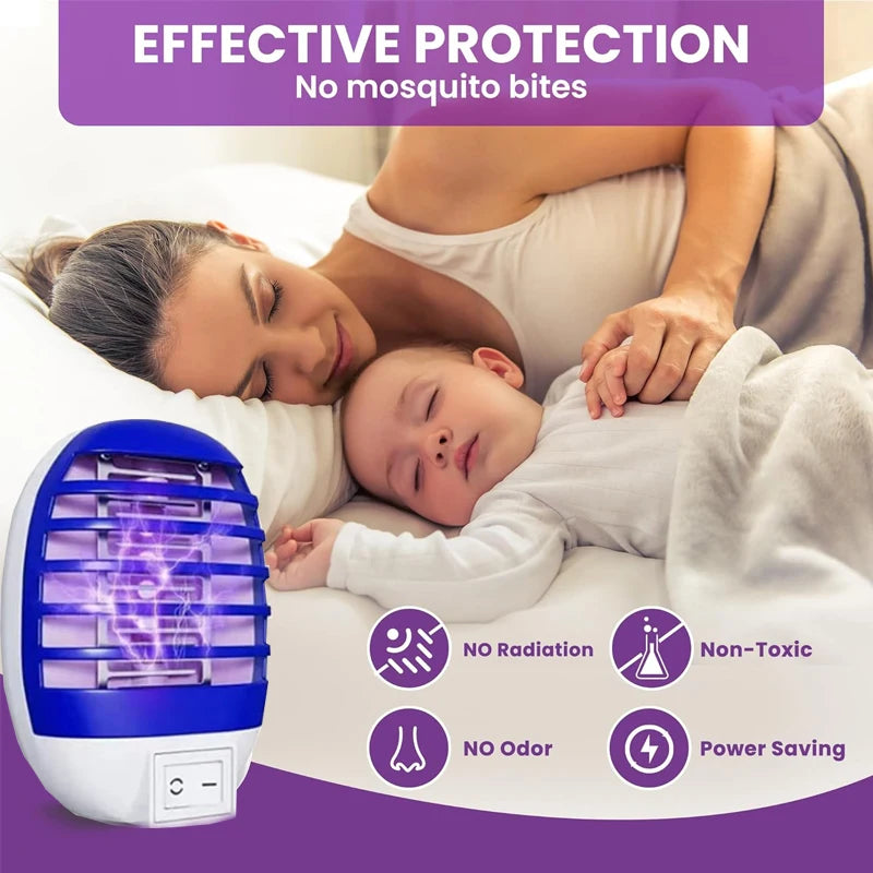 Lot de 4 Pièges Électriques Anti-Moustiques à LED UV – Lampes Anti-Insectes Sans Odeur pour Intérieur