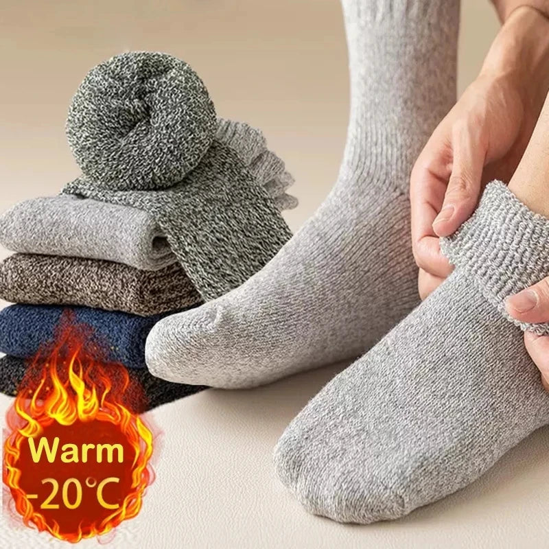 5 Paires de Chaussettes en laine mérinos Chaudes et confortables