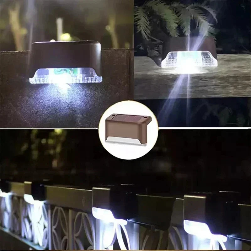 4 Lampes Solaires LED Extérieur Imperméables pour Escaliers & Rambarde