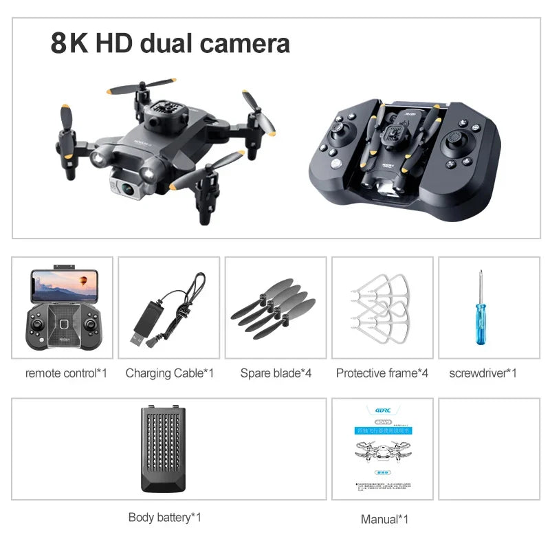Mini Drone Pliable HD avec Caméra 8K et Télécommande