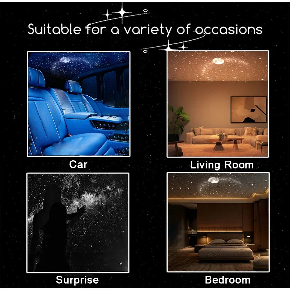 Projecteur Ciel Étoilé 2-en-1 – Veilleuse LED à Intensité Variable avec 6 Films de Projection OFFERTS